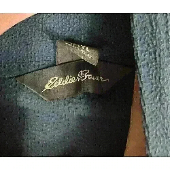 Eddie Bauer Mens Size TL Blue Quarter Zip Pullover - Picture 3 of 6